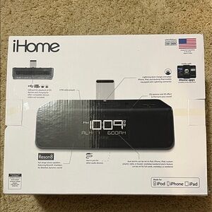 iHome Black Speaker Dock with Alarm